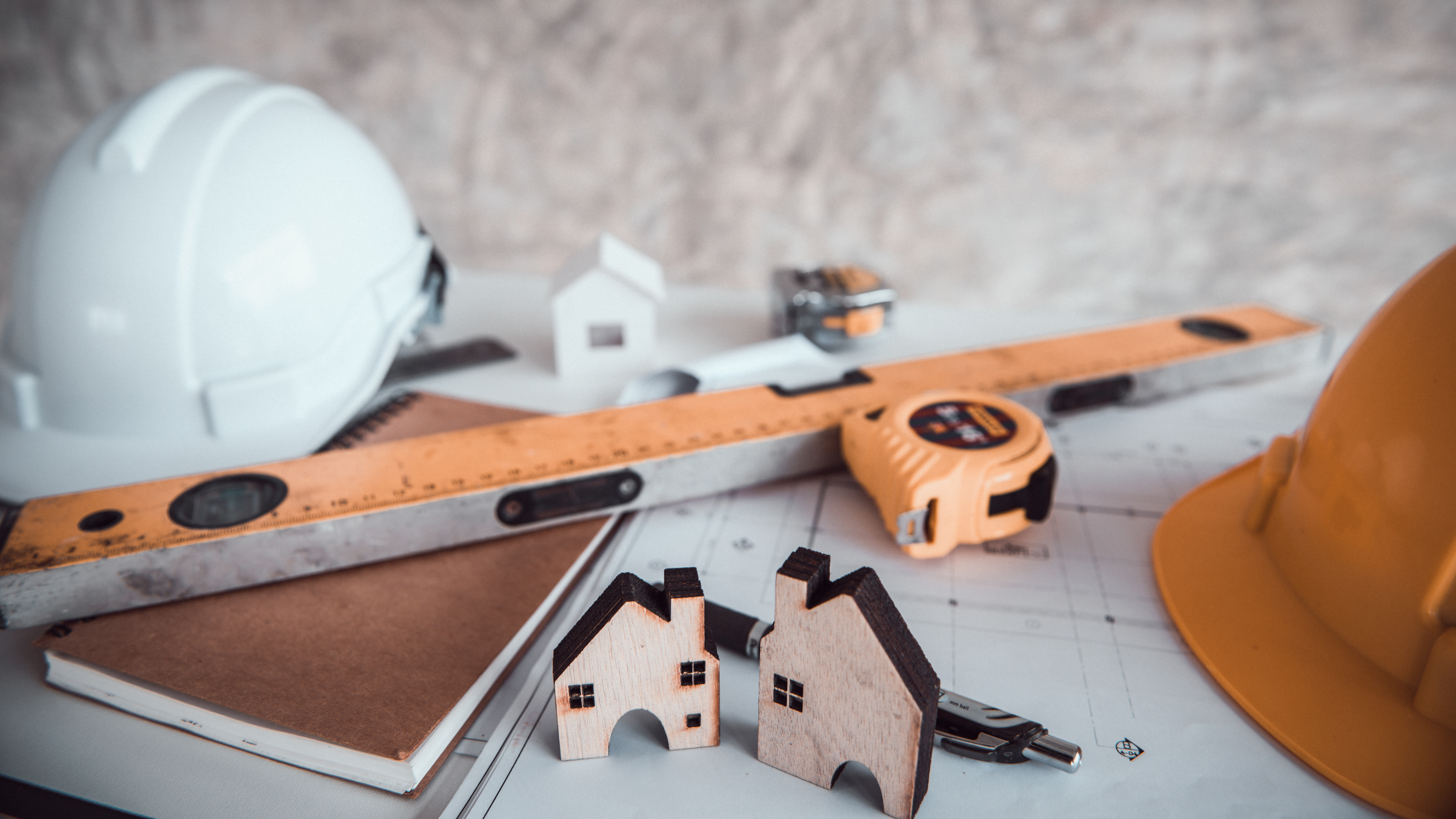 business, architecture, building, construction tool White,Empty,Place,With,Wooden,Floors,And,Brick,Wall.,Mock